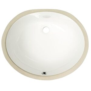 msi 17 inch x 14 inch oval porcelain ceramic undermount bathroom vanity vessel sink, white