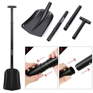 COFIT 43" Retractable Snow Shovel and 39" Snow Brush, Detachable and Extendable Snow Removal Telescoping Brush and Shovel for Car Auto Truck SUV Windshield