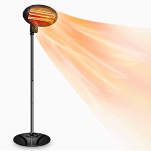 bozoyygh patio heater - outdoor electric heater with tip over,overheat protection - 3 adjustable power level from 500-1500w - super quiet patio heater for patio,courtyard,garage use