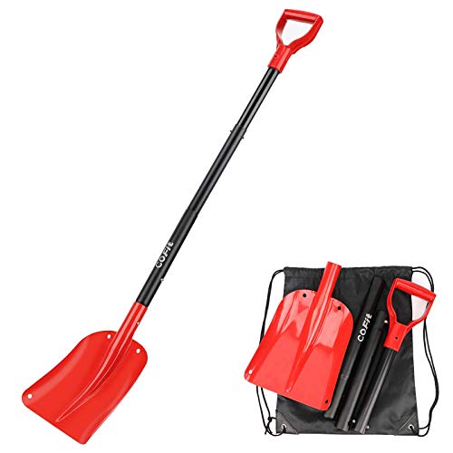 COFIT 47" Retractable Snow Shovel and 39" Snow Brush, Detachable and Extendable Snow Removal Telescoping Brush and Shovel for Car Auto Truck SUV Windshield