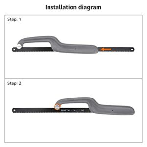 Amazon Basics 3-Piece Aluminum Hacksaw Set with Bi-Metal Hacksaw Blades - 24 TPI (6-inch, 8-inch and 12-inch)