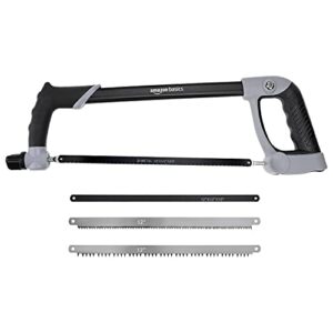 amazon basics 4-piece bi-metal hacksaw blade set - includes 5 tpi, 10 tpi, 18 tpi & 24 tpi (12-inch)