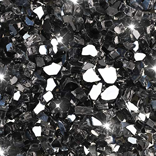 Giorbello Wholesalers USA - 20 lb. 1/2" Black Reflective Tempered Fire Glass