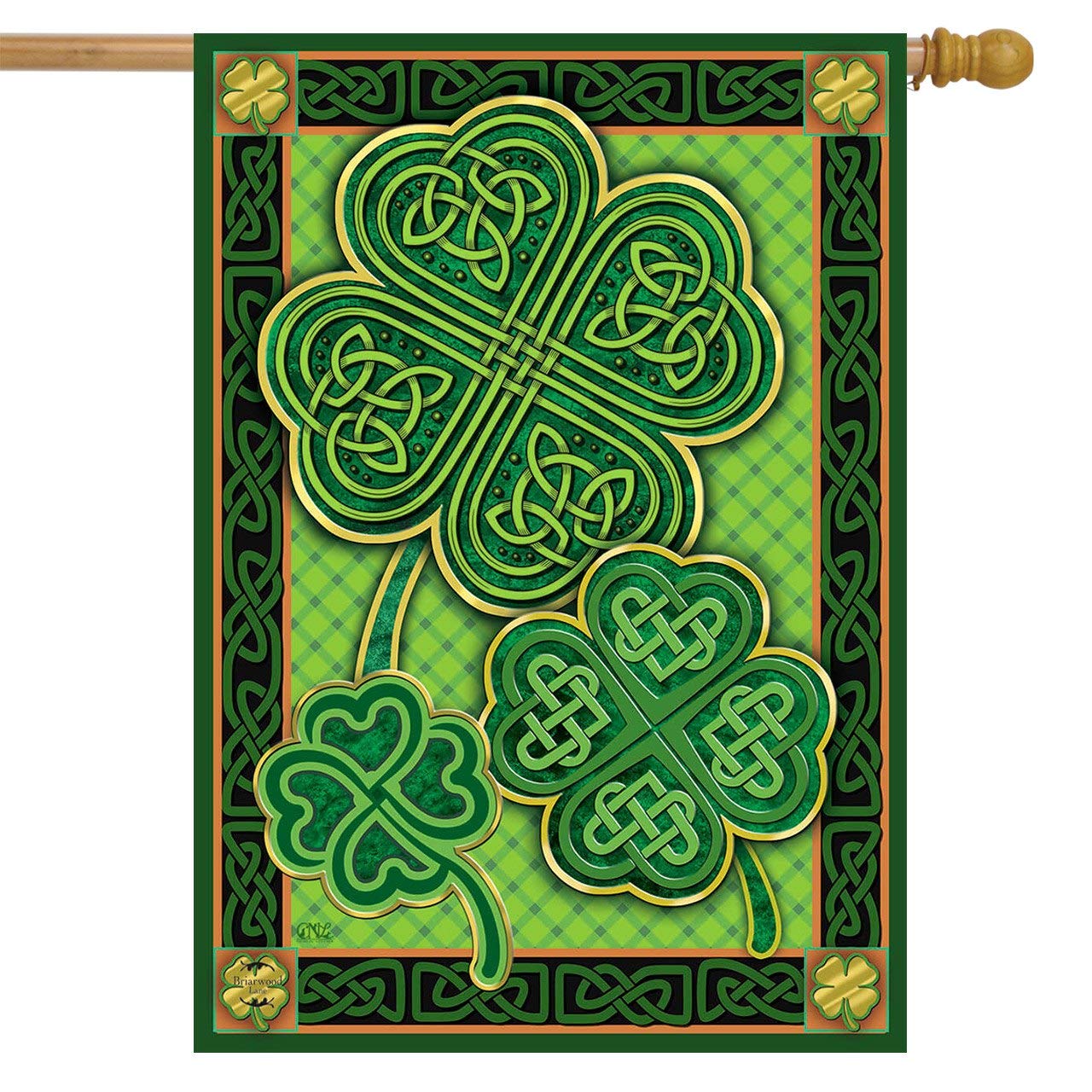 Briarwood Lane Celtic Shamrocks St. Patrick's Day House Flag Irish 28" x 40"