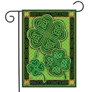 briarwood lane celtic shamrocks st patricks day garden flag - 12.5" x 18" - irish garden flag - celtic garden flag - saint patricks day garden flag - celtic shamrock garden flag - irish flag