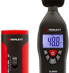 Triplett SLM400-KIT Decibel Sound Level Meter with Calibrator, 35 to 130dB