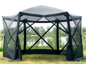 ever advanced pop up gazebo screen house tent for camping 11.5 ft for 8-10 person instant canopy shelter with netting portable for outdoor, backyard