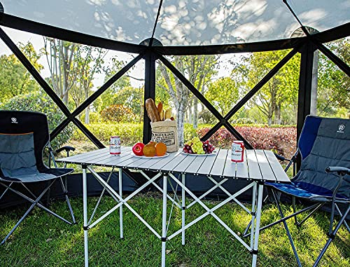 EVER ADVANCED Pop Up Gazebo Screen House Tent for Camping 11.5 ft for 8-10 Person Instant Canopy Shelter with Netting Portable for Outdoor, Backyard