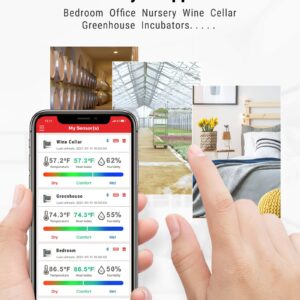 ThermoPro TP357 Digital Hygrometer Indoor Thermometer of 260FT, Bluetooth Humidity Meter with Smart App, Room Humidity Gauge with Humidity Sensor