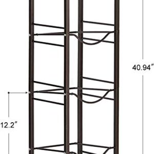 5 Gallon Water Jug Holder Water Bottle Storage Rack, 4 tier water cooler jug rack, 5 gallon water jug stand, 5 Gallon Water Bottle Holder(4 Tier, Dark Brown)