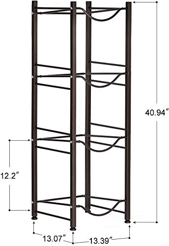 5 Gallon Water Jug Holder Water Bottle Storage Rack, 4 tier water cooler jug rack, 5 gallon water jug stand, 5 Gallon Water Bottle Holder(4 Tier, Dark Brown)