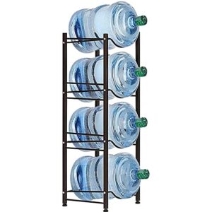 5 gallon water jug holder water bottle storage rack, 4 tier water cooler jug rack, 5 gallon water jug stand, 5 gallon water bottle holder(4 tier, dark brown)