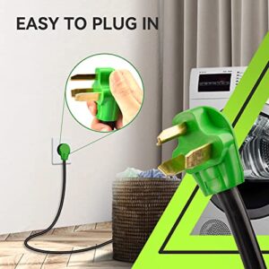 RVMATE 3 Prong Dryer/EV Extension Cord 50 Feet, 30 Amp NEMA 10-30P to 10-30R 125V/250V Waterproof PVC Jacket, Perfect for Dryer Power Extension and Level 2 EV Charging, ETL Listed