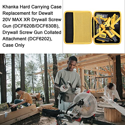 Khanka Hard Carrying Case Replacement for Dewalt 20V MAX XR Drywall Screw Gun (DCF620B/DCF630B), Drywall Screw Gun Collated Attachment (DCF6202), Case Only