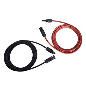 WFLNHB 20FT 12AWG Black + Red 12 Gauge Solar Panel Extension Cable Wire with Female and Male Connector Solar Connector