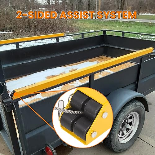 2-Sided Assist System Compatible with Tailgate Utility Trailer Gate&Ramp, Trailer Tailgate Ramp Lift Assist System Maximum 400 Lbs Load Capacity