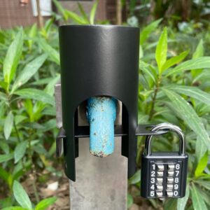 faucet lock, outdoor faucet lock system for 2" handle with combination lock to prevent water theft, prevent unauthorized water use and vandalism