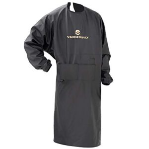 yardbird butchering apron, durable waterproof material, full length sleeves, elastic cuffs, two adjustable straps, easy to clean, one size fits most, 373120010410,black