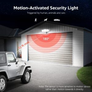Lepro LED Security Lights, Outdoor Motion Sensor Light, Flood Lights with 3 Adjustable Heads, 270° Wide Lighting Angle, 27W 3200LM Super Bright, IP65 Waterproof for Yard Porch Garage, White