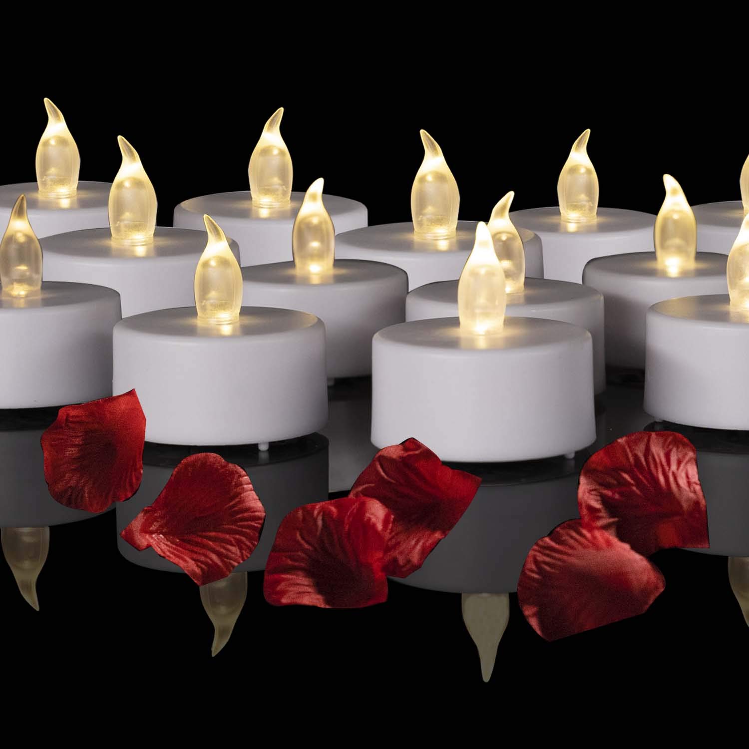 Battery Operated LED Tea Lights: 24PACK Flameless Votive Candles Lamp Realistic and Bright Flickering Holiday Gift Long Lasting 150Hours for Seasonal & Festival Celebration Warm White