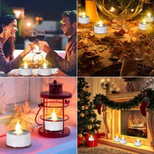 Battery Operated LED Tea Lights: 24PACK Flameless Votive Candles Lamp Realistic and Bright Flickering Holiday Gift Long Lasting 150Hours for Seasonal & Festival Celebration Warm White