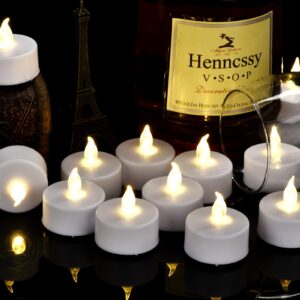 Battery Operated LED Tea Lights: 24PACK Flameless Votive Candles Lamp Realistic and Bright Flickering Holiday Gift Long Lasting 150Hours for Seasonal & Festival Celebration Warm White