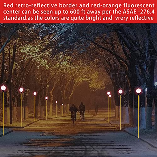 Orange Driveway Reflectors, Reflective Driveway Markers, 2-Way reflector,Snow Markers for Driveway 43 Inch Fiberglass Rod(Pack of 8)