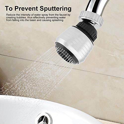Oumefar Water Saving 360° Swivel Prevent Sputtering Tap Spray Head Adapter Faucet Aerator Faucet Bubbler Filter(2 pieces)