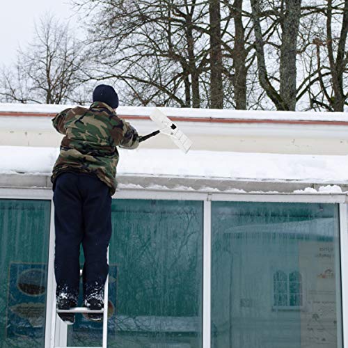 S AFSTAR Aluminum Roof Rake, 6.5’-21’ Telescoping Snow Roof Rake w/ 6’’ x 25’’Blade & Twist-N-Lock, Lightweight Snow Rake for House Proof, Debris, Leaves, Branches, Snow Removal
