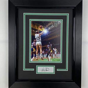 framed larry bird facsimile laser engraved signature auto boston celtics 14x17 basketball photo