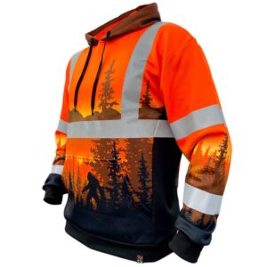 safetyshirtz ss360 wildland hoodie - orange - ansi class 3 - pnw sasquatch xl