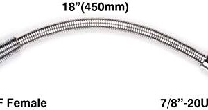 JZBRAIN 18" Flexible Hose Stainless Steel for Pre Rinse Faucet Commercial Kitchen Faucet (18 Inches)