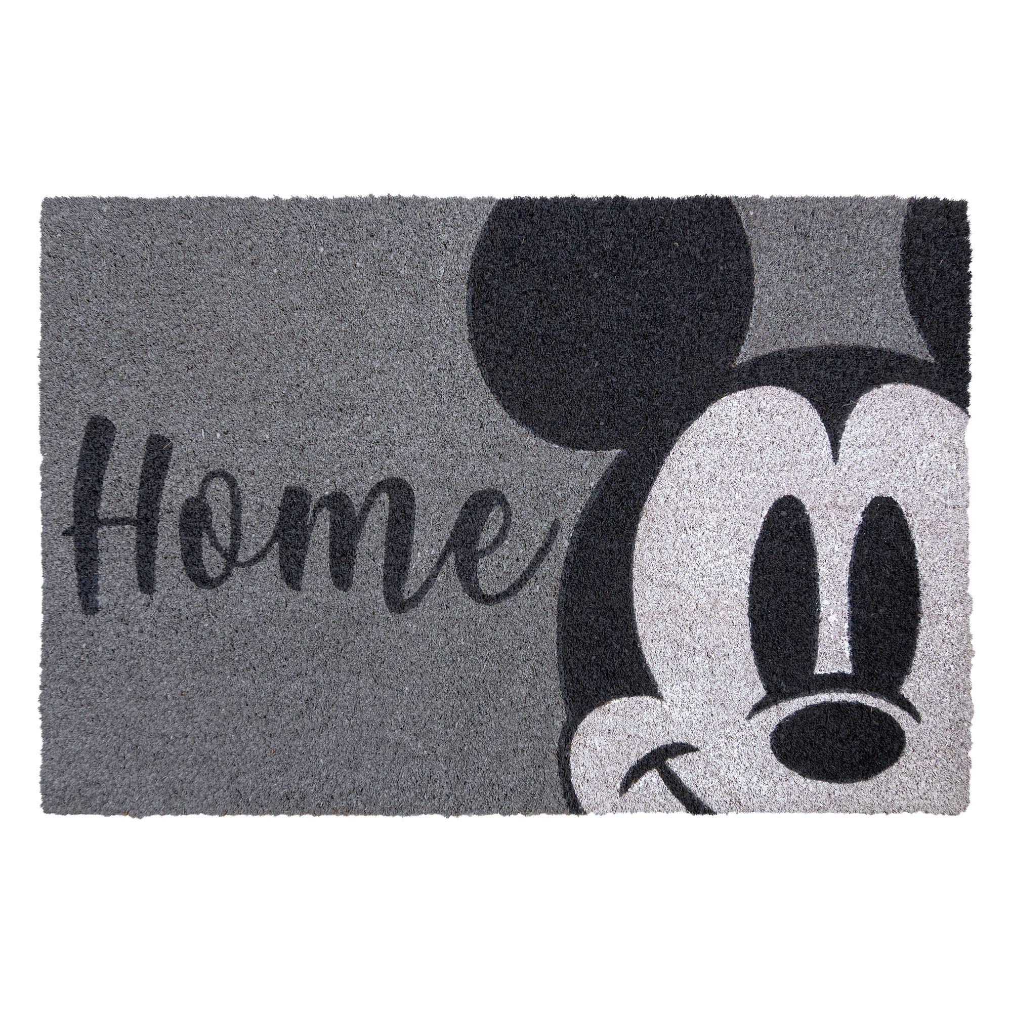 Gertmenian Mickey Mouse Coir Front Door Mat (2-Pack) for Home Entrance Retro Welcome Mat Disney Home Decor 20" x 34" Each, Orange Gray Welcome Home, 47318