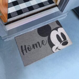 Gertmenian Mickey Mouse Coir Front Door Mat (2-Pack) for Home Entrance Retro Welcome Mat Disney Home Decor 20" x 34" Each, Orange Gray Welcome Home, 47318