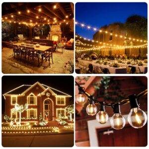 50FT LED G40 Globe String Lights, Shatterproof Outdoor Patio String Lights with 50+2 Dimmable Edison Bulbs, 50 Backyard Hanging Bistro Light Waterproof for Balcony Party Wedding Market Cafe