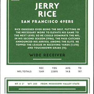 2020 Donruss #18 Jerry Rice San Francisco 49ers NFL Football Card NM-MT