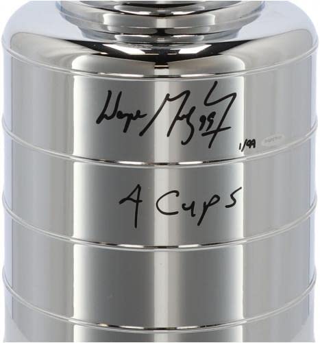 Wayne Grezky Edmonton Oilers Autographed Replica Stanley Cup with "4 Cups" Inscription - Limited Edition of 99 - Upper Deck - Autographed Stanley Cup Replicas