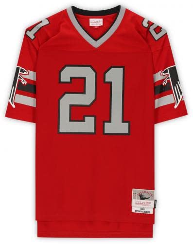 Deion Sanders Atlanta Falcons Autographed Mitchell & Ness Red Replica Jersey - Autographed NFL Jerseys