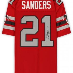 Deion Sanders Atlanta Falcons Autographed Mitchell & Ness Red Replica Jersey - Autographed NFL Jerseys