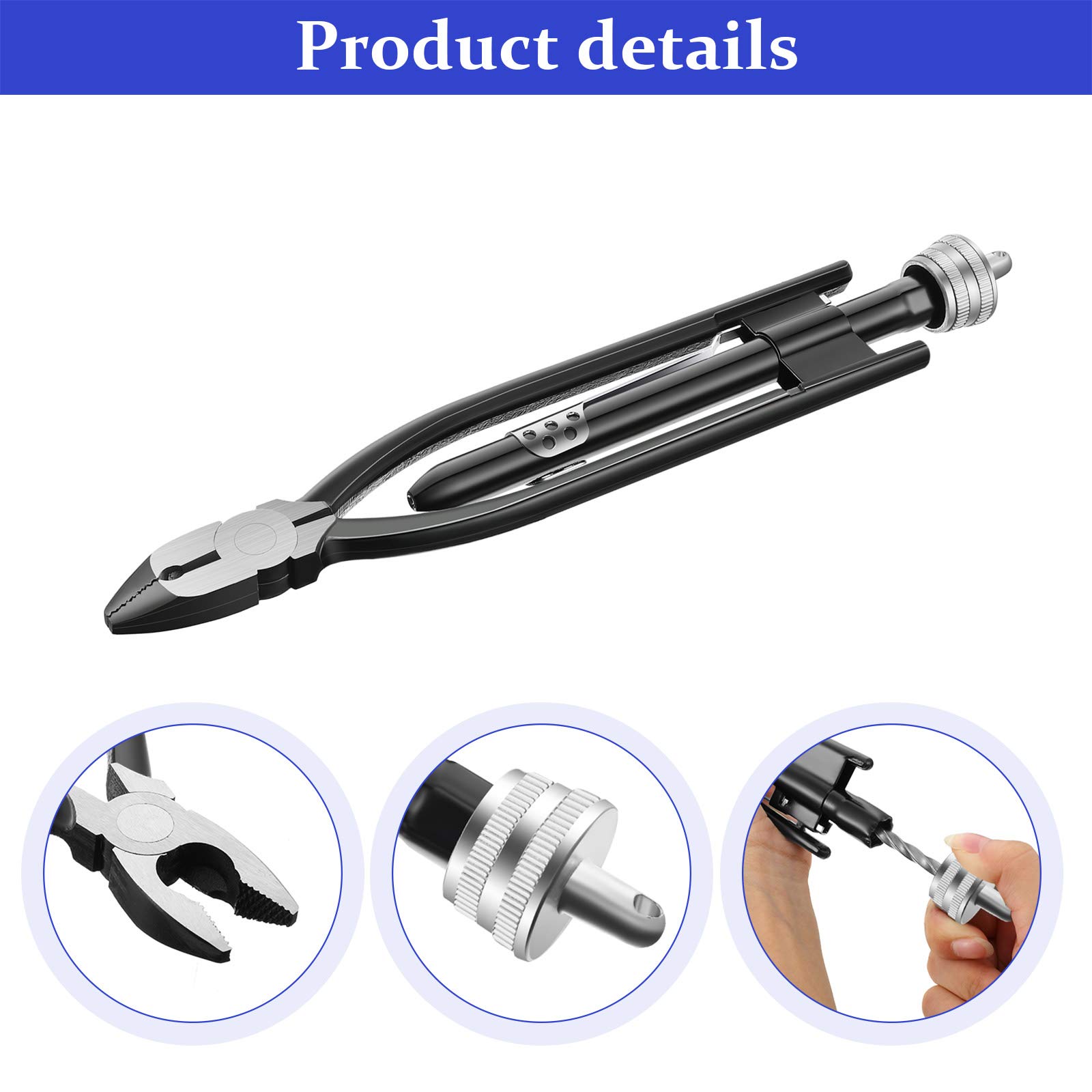9 Inch Safety Wire Twisting Pliers, Aircraft Wire Twisting Tool with 10 Meters 0.5 mm Wire, Automatic Metal Lock Twister for Aircraft Auto Industry