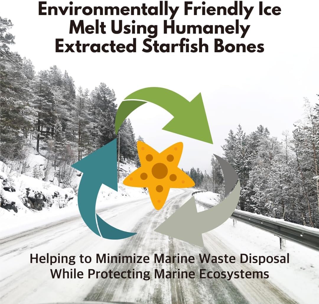 Star'sTech ECO-ST Starfish Extract Ice Melt Safe For Concrete - Eco Friendly & Pet Safe Ice Melt For Snow - Fast Acting Snow Melt and Effective at -30℉ (33lb)