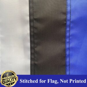 Thin Blue Line American Flags 3x5 Outdoor Made In USA- Embroidered Police Heavy Duty Blue Lives Matter USA Flag- 210D Nylon Flags 4 Rows Stitches Embroidered Stars