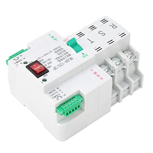 Automatic Transfer Toggle Switch AC 400V 3P Dual Power 63/80/100A Flame Retardant High Reliability High Sensitive Response for Power Supply(100A)