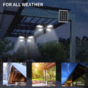 Aqonsie Solar Pendant Lights Outdoor Indoor, 1000LM Dual Head, 120° Adjustable Solar Motion Sensor Light with Remote & 4 Lighting Modes for Shed Gazebo Home Barn Chicken Coop Patio