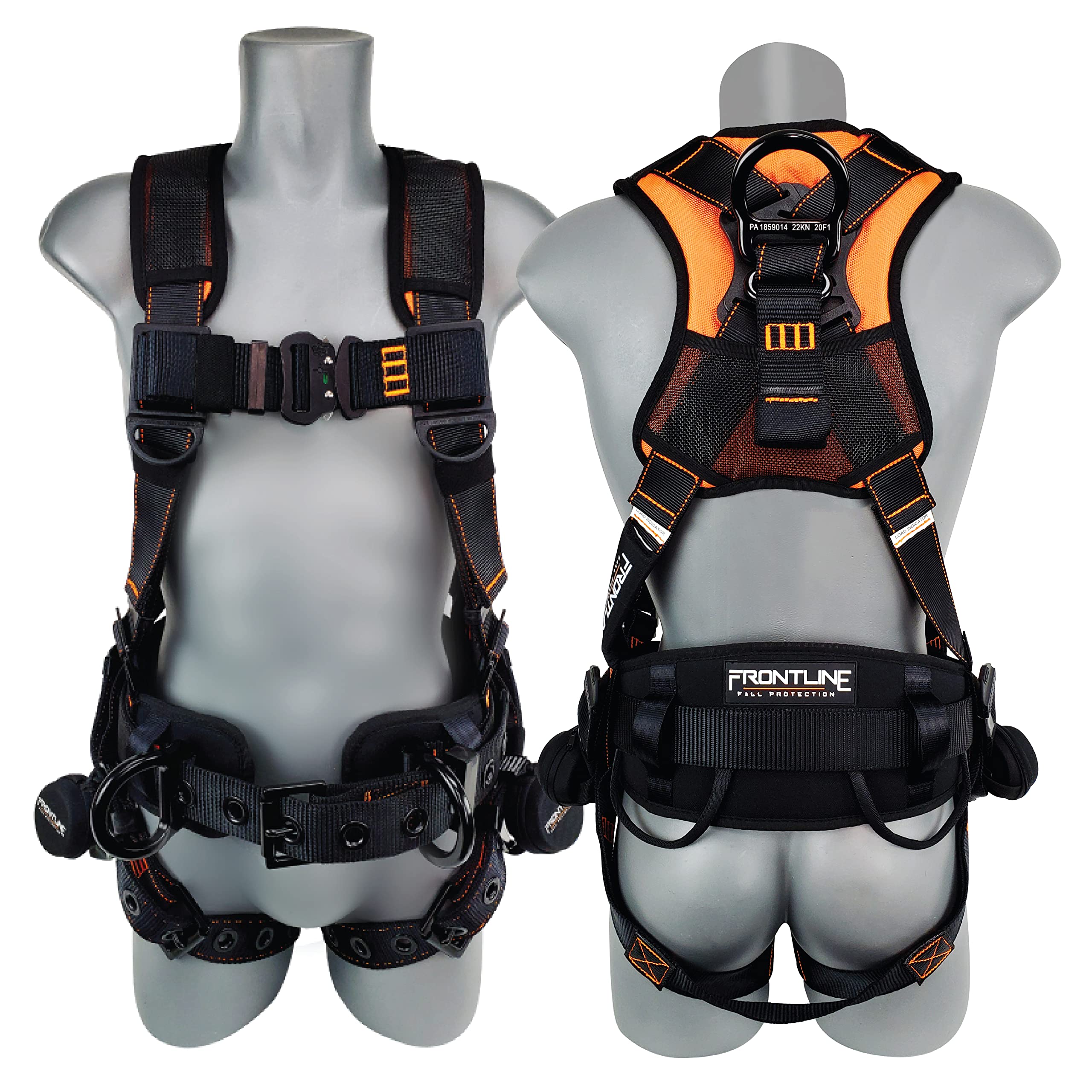 Frontline 110CTB Combat™ Lite Full Body Harness all Aluminum | Hardware Trauma Straps | OSHA and ANSI Compliant (Size: M-L)