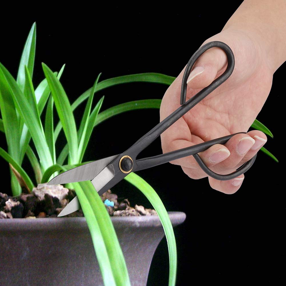 Oumefar 205mm Long Handle Bonsai Scissors Steel Pruning Shear Bud Leaves Twigs Cutting Trimming Tool Garden Equipment