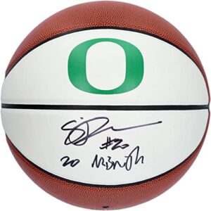 Sabrina Ionescu Oregon Ducks Autographed White Panel Basketball with "20 Naismith" Inscription - Autographed College Basketballs