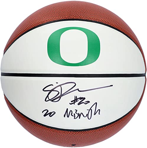 Sabrina Ionescu Oregon Ducks Autographed White Panel Basketball with "20 Naismith" Inscription - Autographed College Basketballs