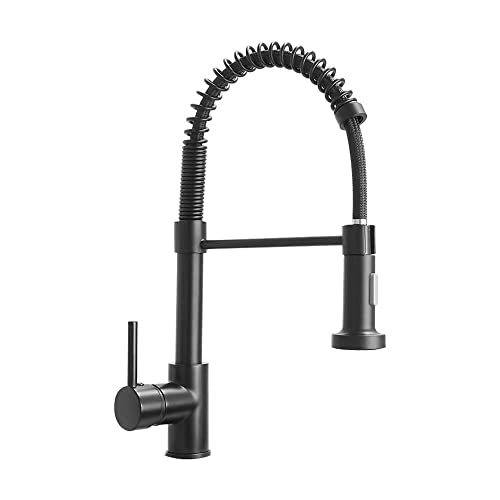 Modern Pull-Out Kitchen Faucet Pull-Down Sprayer Kitchen Sink Faucet All Solid Brass Single Handle (Matte Black)