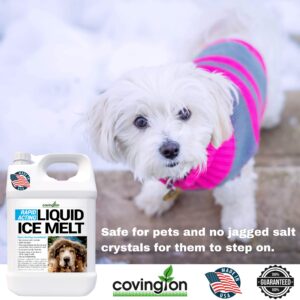 Ice Melt, Pet Safe Ice Melt, De Icer for Sidewalks, Driveways, Decks, & Concrete. Spray Pet Friendly Liquid Ice Melt, Covers More Ground & Easier than Spreading Salt Pellets, USA Made-1 Gallon